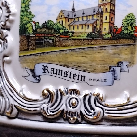 🎬 GERZ Ramstein/Pfalz Pewter Lidded Beer Stein - Picture 4 of 14